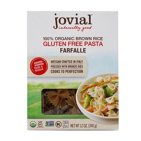 Jovial Foods 100％ 유기농 현미 글루텐 프리 파스타 파르팔레 340 g, 1개, 340g