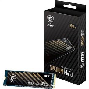 MSI SPATIUM M450 PCIe 4.0 NVMe M.2 500GB 내장 게이밍 SSD 최대 3600MBs 3D NAND 600TBW