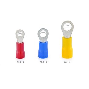 0단자 링단자 0형 터미널 PG 절연 압착단자 Insulated Ring Teminal, R2.5-4, 100개