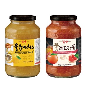 꽃샘 꿀유자차 1kg+꿀레드자몽 1kg