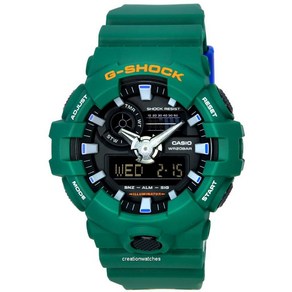 카시오 G-Shock Popular Spirited Colors 그린 아날로그 디지털 쿼츠 GA-700SC-3A GA700SC-3 200M 남성용 시계