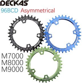 Deckas 라운드 체인링 비대칭 M6000 M8000 M7000 M9000 M5100 MTB 산악 자전거 체인휠 96 BCD 32 34 36 38 40 42 96b, 1개