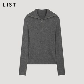 [리스트(LIST)] 울 반집업 카라 리브 니트_TSKPOO82780_MG