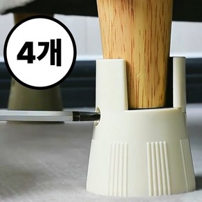 [너비 조절 가능] 곽씨네슈퍼 가구 높이조절발 고정형 원형, 4개, 화이트 5.2cm