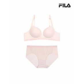 휠라 언더웨어 에센셜 베이직 페일베이지 브라 팬티 세트 FI4BAF1645FPBG 2SKU