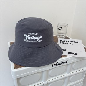 벙거지 자수 버킷햇 대두 오버핏 모자 빅사이즈 남녀공용 Fisherman's hat