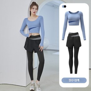DODLXL 여성 요가 필라테스 요가복 배색 상하의 세트