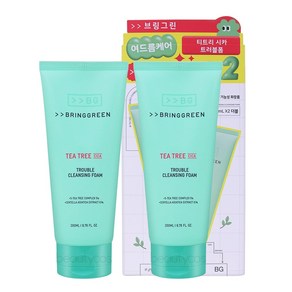 브링그린 티트리 시카 트러블 클렌징 폼 200mL+200ml [머리끈2p 증정], 2개, 200ml