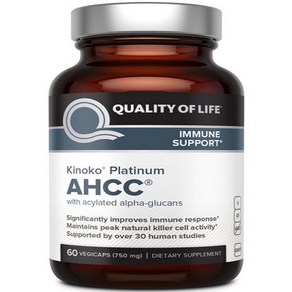 Quality of Life Labs 키노코 플래티넘 AHCC 750mg 30베지캡슐, 30정, 1개