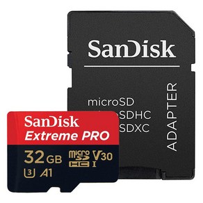 샌디스크코리아 공식인증정품 마이크로 SD 카드 익스트림 프로 QXCG 32GB ( SD 아답터 포함 ), 1개