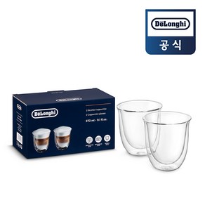 [드롱기] 이중 진공유리 카푸치노잔 (270ml x 2ea)