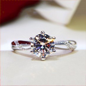 반지 천연 moissanite jewely s925 silve colo