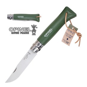 Opinel 오피넬 클래식 8 칼라코드 카키 (가죽끈) 주방용 접이식 나이프