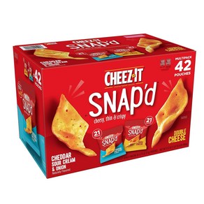 [미국직배송]치즈-잇 스냅 체다치즈앤사워크림. 더블치즈 두가지맛 42개입x893g Cheez-It Snap'd 42pk, 1개