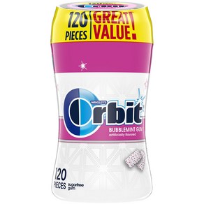 ORBIT Gum Bubblemint Suga Fee Chewing Gum Bulk Pack 120 ct Bottle, 1개