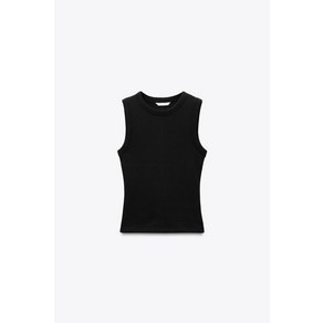[국내발송] ZARA 여성 리브드 탑 - 블랙 313885