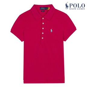 [POLO RALPH LAUREN] 폴로 랄프로렌 여성 슬림핏 스트레치 반팔 카라티 딥핑크