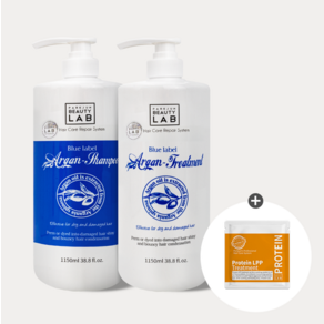 [CJ단독] 블루라벨 아르간 대용량 샴푸+트리트먼트 1150ml 세트 (+LPP 트리트먼트 샤쉐), 없음, 1개