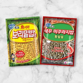 토코 집어제 2종세트 보리밑밥 새우 미꾸라지밥 확산성 집어제 떡밥, 2개, 400g