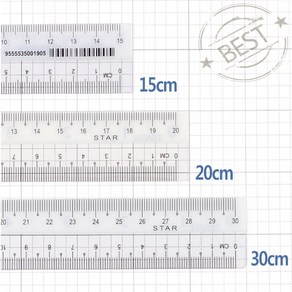 직선자 플라스틱 자 방안자 15cm 20cm 30cm