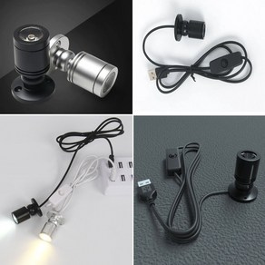 LED 핀조명 USB라이트 스포트라이트 매장 led조명 usb 조명 줄조명 쇼케이스 미니조명 5V, no switch, Wam white, White