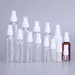 모든유통 화이트캡 플라스틱 스프레이 공병(투명 갈색) 5ml ~ 250ml, 10ml, 1개, 투명