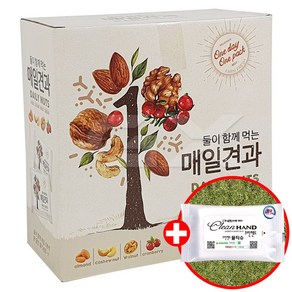 트레이더스 둘이 함께 먹는 매일견과 (20g x60개)1200g + 클린핸즈물티슈10매입, 1개