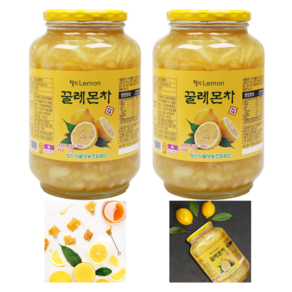 자연톡 고흥 웰빙 꿀 레몬 차 청 즙, 1세트, 2kg, 2개입