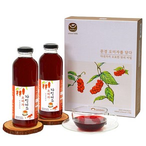 문경 오미자청 500ml X 2병 선물용(비정제원당), 2개입, 1개