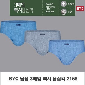 BYC 남성 삼각팬티 순면 맥시 브리프 빅사이즈 MCF2117 3매입