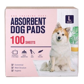 Absobent Dog Pads 애견 패드 100매 (L), 1개, 100개