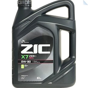 SK 지크 제로 ZIC X7 ZERO LS 0W30 6L 합성 디젤 엔진오일 경유 DPF, 1개