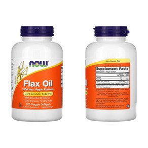 나우푸드 아마씨유 아마인유 하이 리그난 1000mg 120 베지 소프트젤 Flax Oil, 1개, 120정