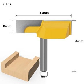 바닥 12mm 스포일 인치 비트 청소 인치 보드 2 표면 모티징 8mm 생크 평평한 비트 목공 슬래브 12 밀 라우터, 8X57mm