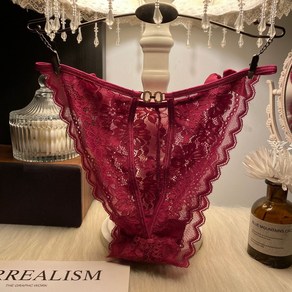 여성용 펀칭 레이스 팬티 여 큐빅 리본 삼각 팬티 Women's Underpants 뉴타임즈 D591Y521