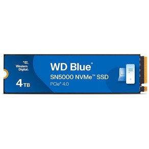 웨스턴디지털 Westen Digital 4TB WD Blue SN5000 NVMe 내부 솔리드 스테이트 드라이브 SSD PCIe Gen 4.0 M.2 2280 최대 5500M, 500GB