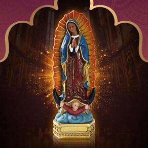 Guadalupe 성모 마리아 기독교 조각상 메리 선물 크리스마스 데스크탑 홈 데코 디스플레이 8 인치