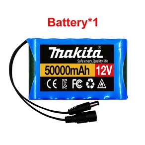 휴대용 슈퍼 18650 충전식 리튬 이온 배터리 팩 CCTV 캠 모니터 12.6V 충전기 3S2P 12V 50000mAh, 05 05 Battey 1PCS, 1개