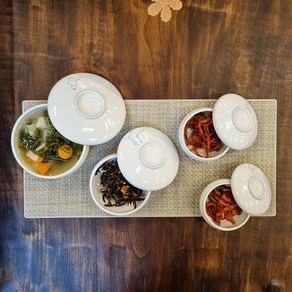백자 연 뚜껑있는 반찬그릇 종지 초장그릇 소스볼 전자레인지용 도자기 그릇, 미니, 1개