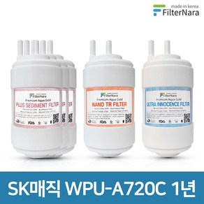 SK매직 WPU-A720C 1년 세트 정수기 프리미엄 필터 호환