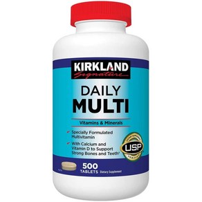 커클랜드 데일리 멀티 비타민 500정 (타블렛) Kikland Daily Multivitamin 500tabs, 1개