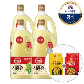 [사조대림] 해표 콩기름1.8L x4개+튀김/부침가루1kg x2개, 4개, 1.8L