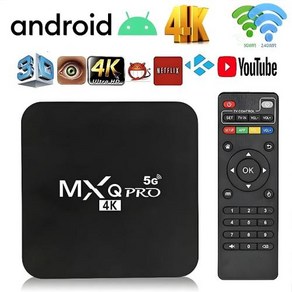 셋탑박스 MXQpo 스마트 TV 셋톱 박스 안드로이드 10.1 4K 미디어 플레이어 7.1 4GB 32GB RK3229 64GB 리모컨, 2) Eu 플러그 - MXQ PRO, 1개