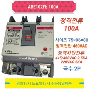 LS산전 ABE102Fb 100A 2P 분전반용 배선용차단기, 1개