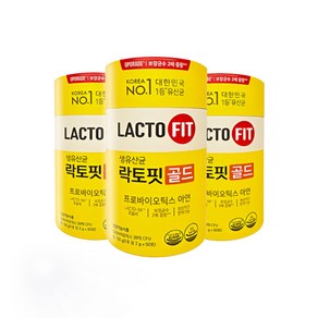 (부자되세요) 종근당건강 락토핏 생 유산균 골드 2g*50포 프로바이오틱스 pobiotics 아연 정상적인 면역기능, 100g, 3개