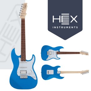 초보자 입문용 일렉기타 전기기타 헥스 HEX E100 (lake Blue) 유광, 1개