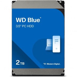 웨스턴 디지털 4TB WD 블루 PC 내장 하드 드라이브 HDD 5400RPM SATA 6Gbs 256MB 캐시 3.5인치 WD40EZAZ, 2TB, Newest Geneation