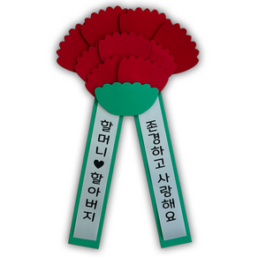 카네이션 아기 화환 인간 미니 리본 스승의날 어버이날, 2번문구:할머니할아버지/존경하고사랑해요