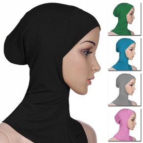 이슬람 히잡 새로운 패션 이슬람 Undescaf 여성 베일 Hijab 부드러운 코튼 솔리드 컬러 탄성 편안한 통기성 캐주얼 Tubans