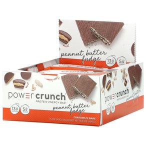 BNRG Power Crunch 프로틴 에너지 바 피넛버터 퍼지 바 12개 개당 40g(1.4oz)